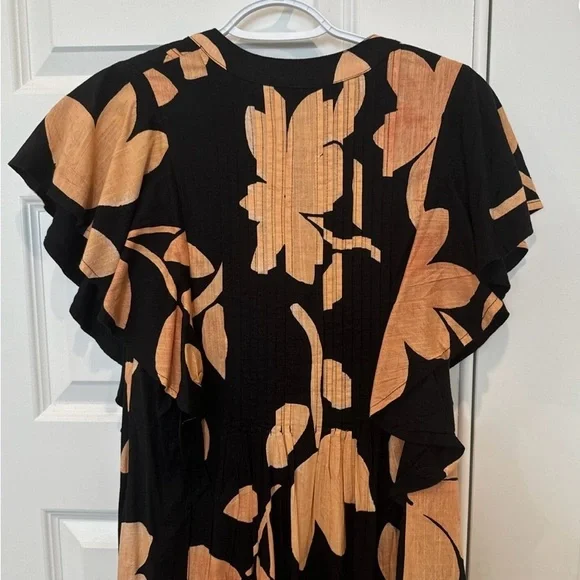 Maeve by Anthropology Floral Black and Pink Maxi Dress - Picture 6 of 7